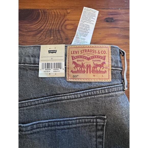 Levi's Premium 501° ORIGINAL FIT HIGH RISE WOMEN'S SHORTS Faded Black Sz 31 NWT - Picture 14 of 16
